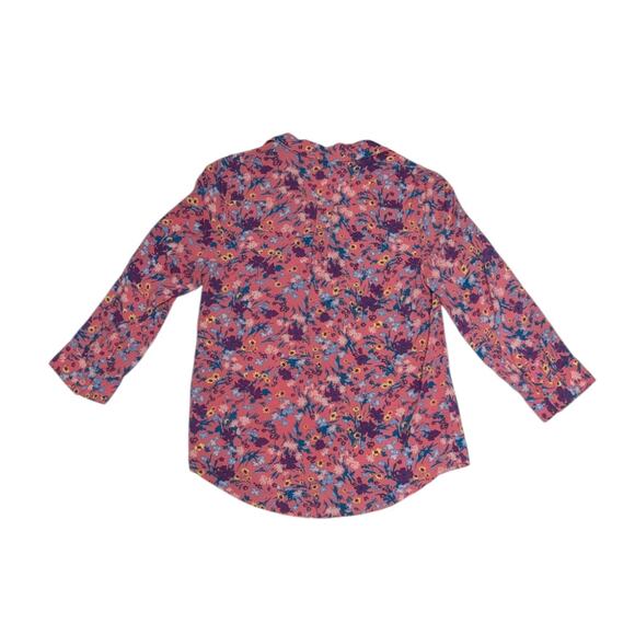 Modcloth Floral Button Down Shirt Pink Womens Small Collared Preppy Blouse Top - Picture 4 of 6